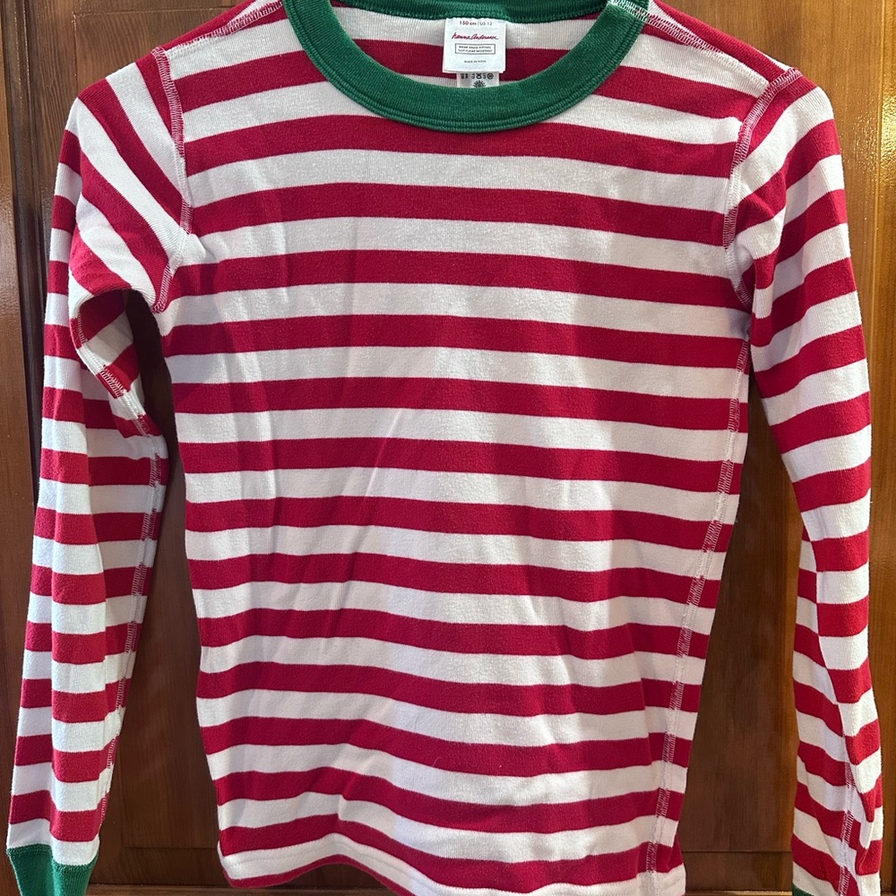 Hanna Andersson red white striped pajama shirt